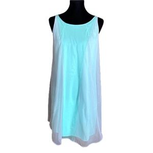 Vintage Sears mint green peignoir with sheer purple overlay Size Medium / 36